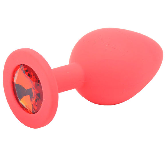 Red Silicone Medium Size Ruby Gem Jewel Butt Plug Classic Anal Bling Sex Toy