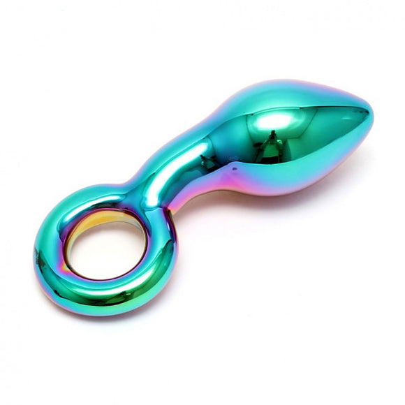 Rimba Sensual Glass Kaleigh Butt Plug Multi Colour Anal Dildo Sex Toy
