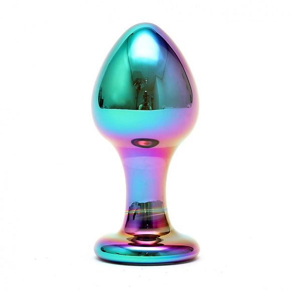 Rimba Sensual Glass Melany Butt Plug Multi Colour Anal Dildo Sex Toy