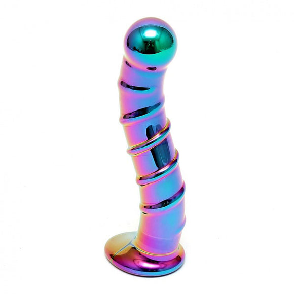 Rimba Sensual Glass Nikita Dildo Multi Colour Temperature Play Sex Toy
