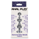 ToyJoy Diamond Star Anal Beads Silver Jewel Gem Butt Plug Medium Size Backdoor Bling Sex Toy