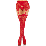 Leg Avenue Red Lace Stockings and Garterbelt