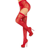 Leg Avenue Red Lace Stockings and Garterbelt