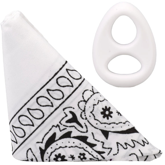 ROCK SOLID- The Code - Silicone C-RING with Bandana White Black