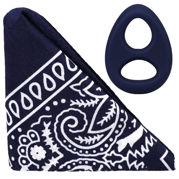 ROCK SOLID- The Code - Silicone C-RING with Bandana Navy Blue Black