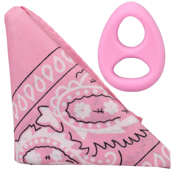 ROCK SOLID- The Code - Silicone C-RING with Bandana Light Pink Black