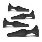 4 Black Silicone Butt Plug Set Four Size Anal Training Beginners Starter Kit