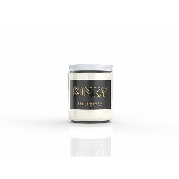 Stroke & Burn Kinky Smokey Amber  Leather  and Oud Candle