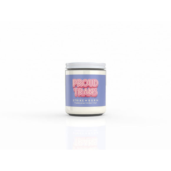 Strike & Burn Proud Trans Frankincense  Amber  and Oud Candle