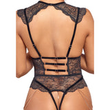 Abierta Fina Open Cup Crotchless Black Lace Body Sexy Womens Lingerie Underwear
