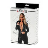 Rimba Amorable Kinky Catsuit with Zipper Plack PVC Full Body Play Suit