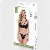 Baci Lingerie 2pc Eco Strappy Bra & Panty Set M/L Size Sexy Womens Underwear