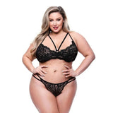 Baci 2pc Eco Strappy Bra & Panty Set Queen Size Sexy Womens Lingerie
