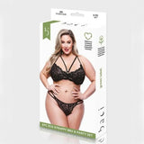Baci 2pc Eco Strappy Bra & Panty Set Queen Size Sexy Womens Lingerie