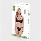 Baci 2pc Eco Strappy Bra & Panty Set S/M Size Sexy Womens Lingerie