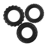Baile Titan 3 Cock Ring Set Black Silicone Penis Erection Enhancer Bands