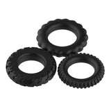 Baile Titan 3 Cock Ring Set Black Silicone Penis Erection Enhancer Bands