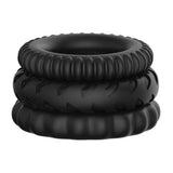 Baile Titan 3 Cock Ring Set Black Silicone Penis Erection Enhancer Bands