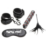 Bang! Bondage Kit Sex Toy Fetish Play Set Cuffs Vibrator Mask Feather Tickler