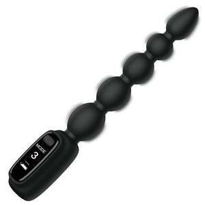 Bang! Digital Vibrating Silicone Anal Beads Rechargeable Probe Sex Toy