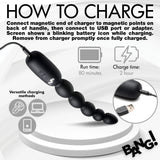 Bang! Digital Vibrating Silicone Anal Beads Rechargeable Probe Sex Toy