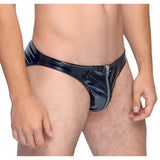 Black Level Vinyl Gloss Slip Classic Briefs With Zip Kinky Sex Pants