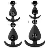 Fat Butt Plug Set Black Silicone Anal Training 4 Size Beginners Sex Toy Starter Kit