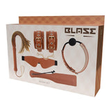 Blaze BDSM Set Brown Leather Bondage Gear Accessory Starter Toy Kit