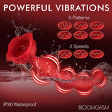 Bloomgasm Beaded Bloom 9X Anal Bead Red Rose Vibrator Butt Plug Sex Toy