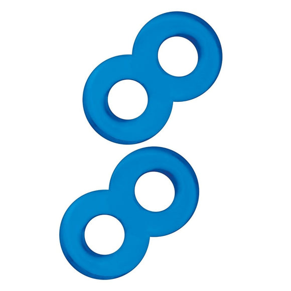 Blue Line 2 Pack Duo Cock and Ball Stamina Enhancement Cock Ring Set