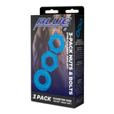 Blue Line 3 Pack Nuts & Bolts Stretch Cock Ring Set