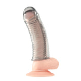 Blue Line 6.5" Clear Textured Penis Enhancing Sleeve Cock Extension Sheath