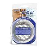 Blue Line 7.7" Snap Cock Ring Black Stud Fastening Penis Bondage Strap