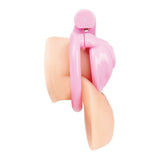 Blue Line Bitchboy Degrading Mini Chastity Cage with Pink Pussy Shape