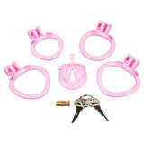 Blue Line Bitchboy Degrading Mini Chastity Cage with Pink Pussy Shape
