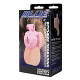 Blue Line Bitchboy Degrading Mini Chastity Cage with Pink Pussy Shape