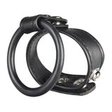 Blue Line Dual Stamina Cock Ring Penis Ball Bondage Black Snap Fastening Strap