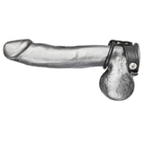 Blue Line Dual Stamina Cock Ring Penis Ball Bondage Black Snap Fastening Strap