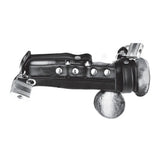 Blue Line Gimp Cock Locking Chastity Sheath with Double Metal Cock Ring