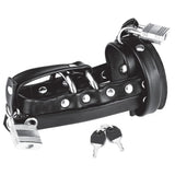 Blue Line Gimp Cock Locking Chastity Sheath with Double Metal Cock Ring