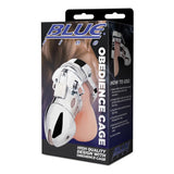 Blue Line Obedience Metal Cock Cage Penis Erection Lock Male Chastity Fetish Play