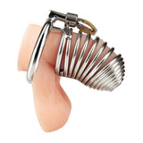 Blue Line Prisoner Cock Cage Metal Male Chastity Fetish Play Restraint