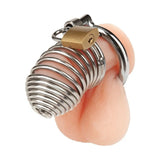 Blue Line Prisoner Cock Cage Metal Male Chastity Fetish Play Restraint