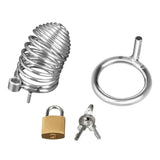 Blue Line Prisoner Cock Cage Metal Male Chastity Fetish Play Restraint