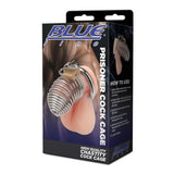 Blue Line Prisoner Cock Cage Metal Male Chastity Fetish Play Restraint