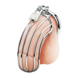 Blue Line Prisoner Cock Cage Silver Metal Male Chastity Penis Bondage Fetish Play