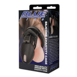 Blue Line Silicone Chastity Cage Black Penis Restriction Lock Fetish BDSM Play