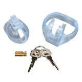 Blue Line Small Dick Clear Acrylic Mini Male Chastity Cage CBT Fetish
