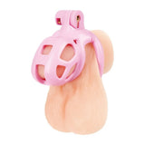 Blue Line Small Pink Humiliation Acrylic Prisoner Cock Cage Male Chastity