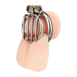 Blue Line Stainless Steel Inverted Micro Jail Time Male Chastity Cage Lock